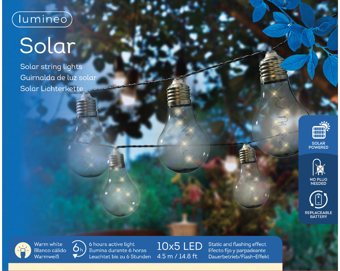 Lumineo - LED Solar Lichterkette "Birne"