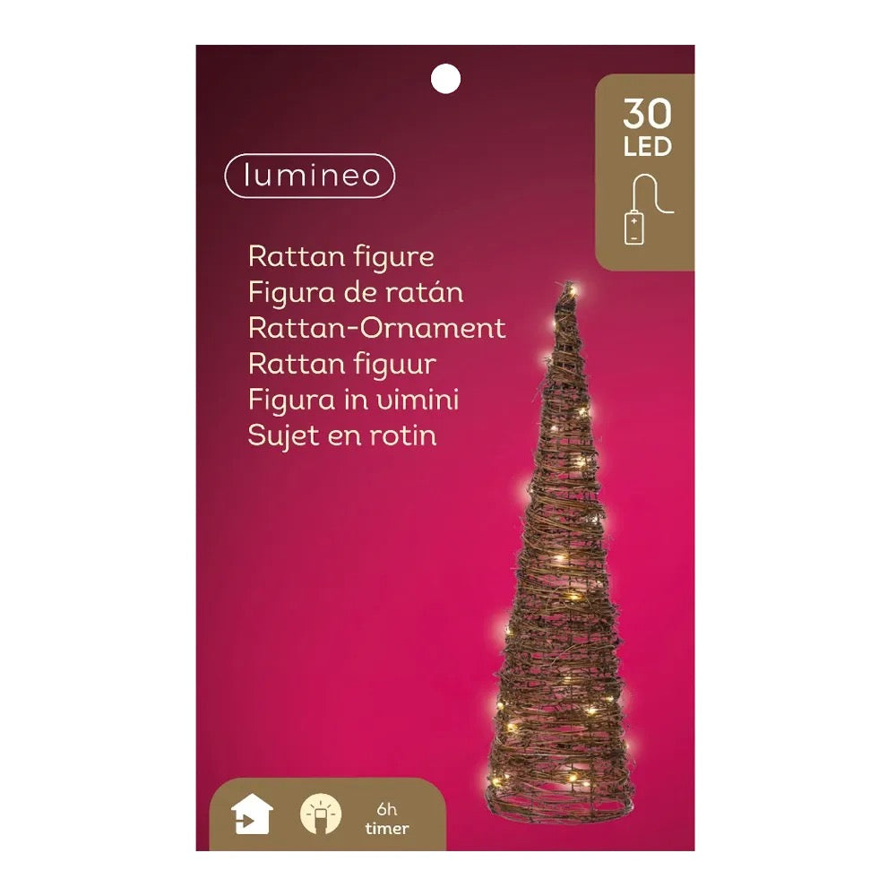 Lumineo - LED Kegel Rattan 60cm