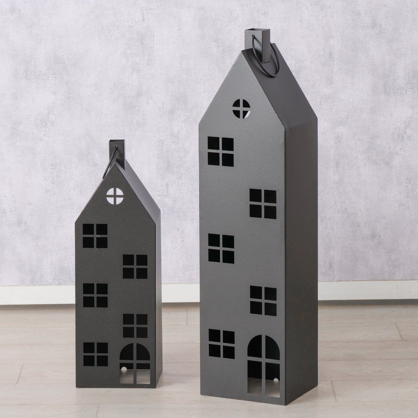 Boltze - Laternen Set "Houses" Metall