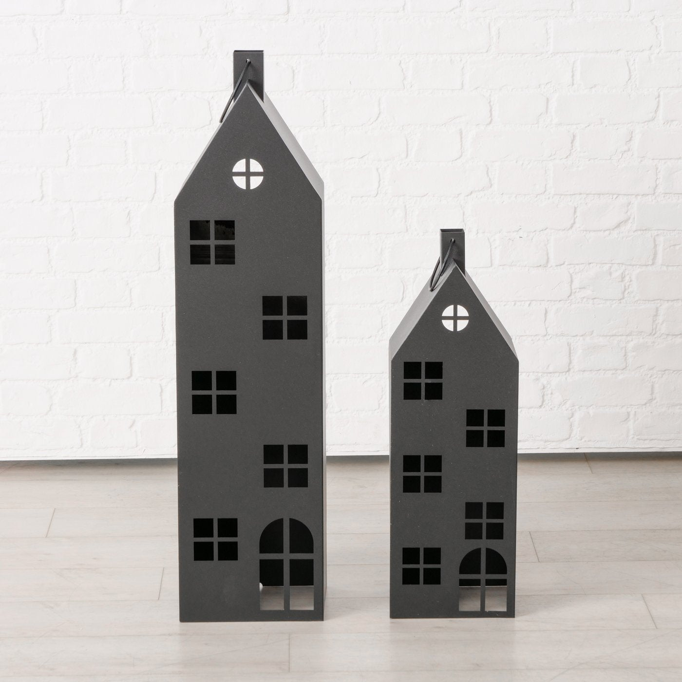 Boltze - Laternen Set "Houses" Metall