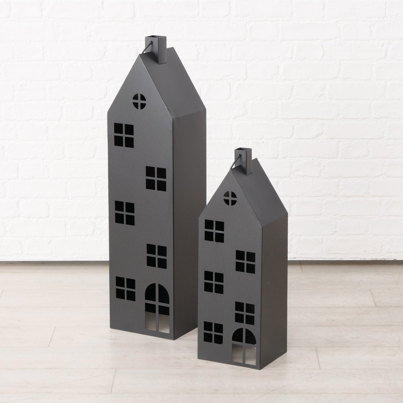 Boltze - Laternen Set "Houses" Metall