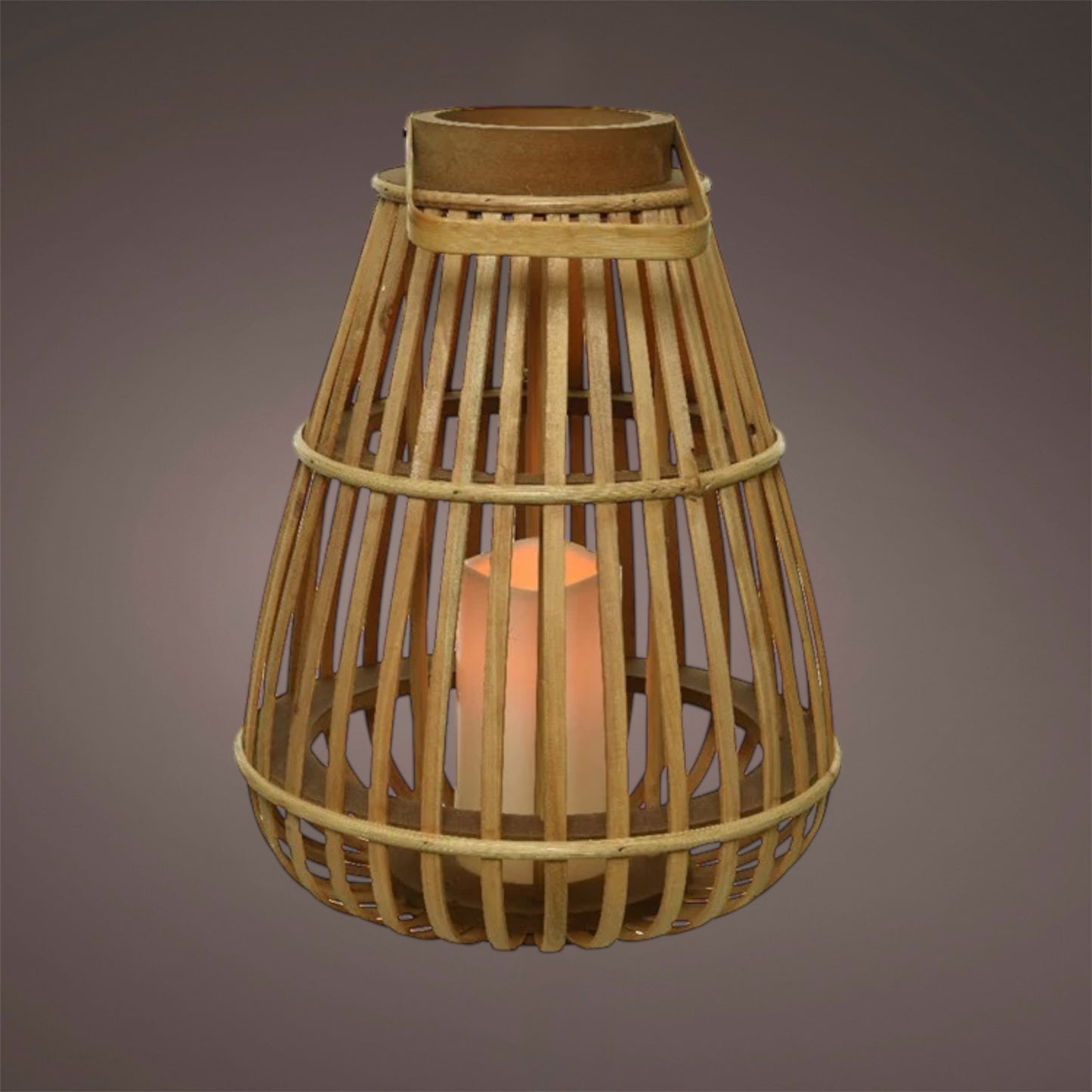 Lumineo - LED lantern bamboo with flame effect