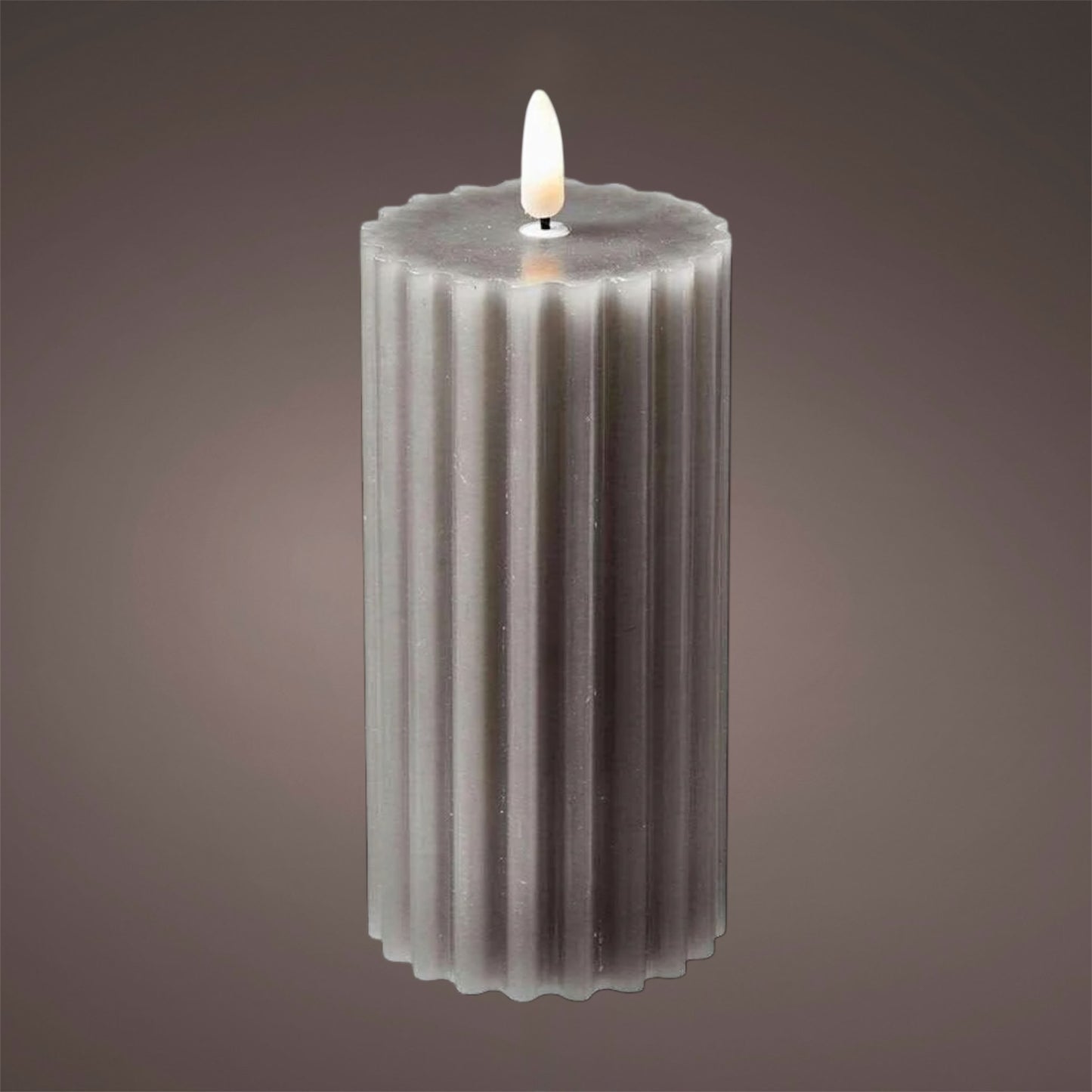 Florissima - LED Echtwax-Kerze Riffeloptik