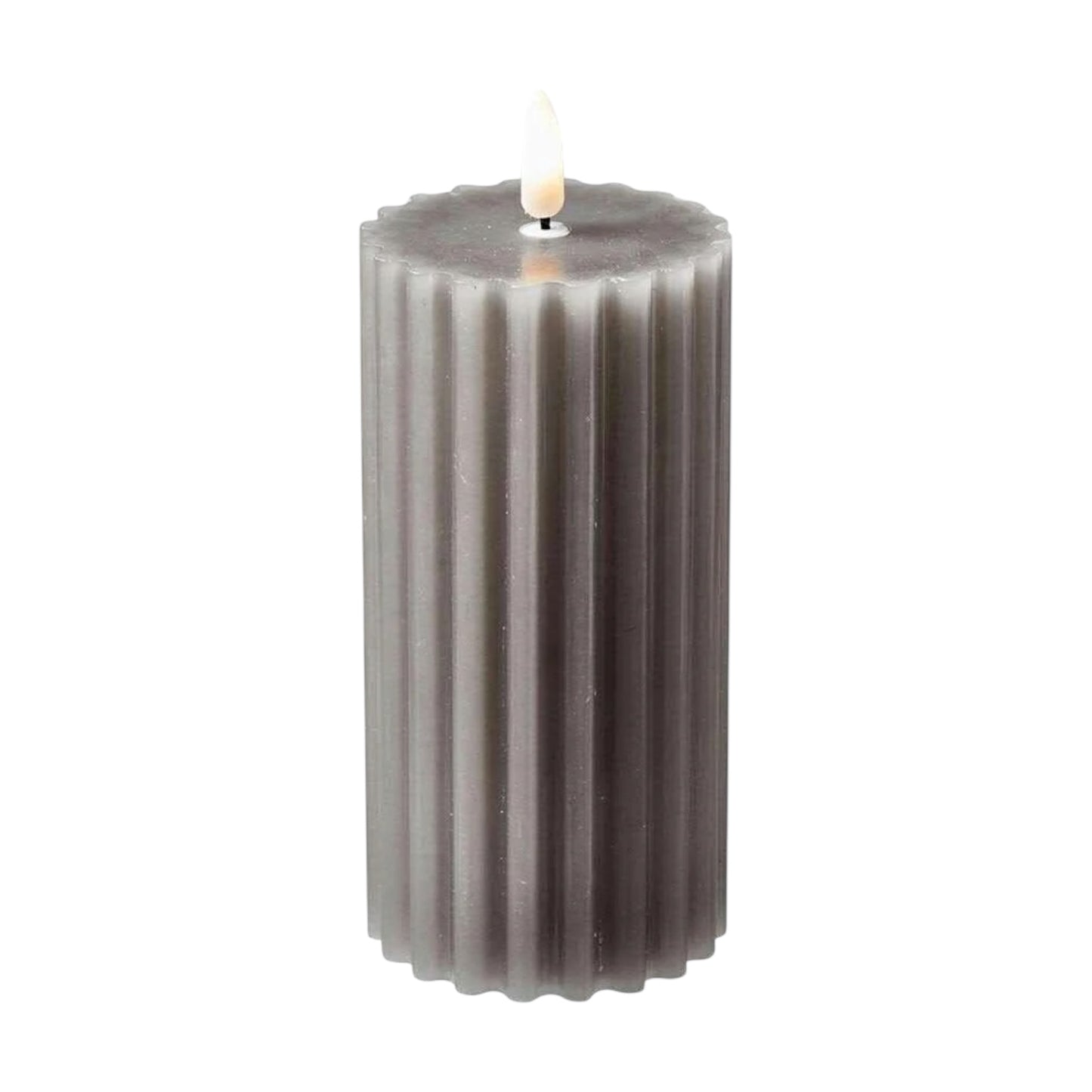 Florissima - LED Echtwax-Kerze Riffeloptik