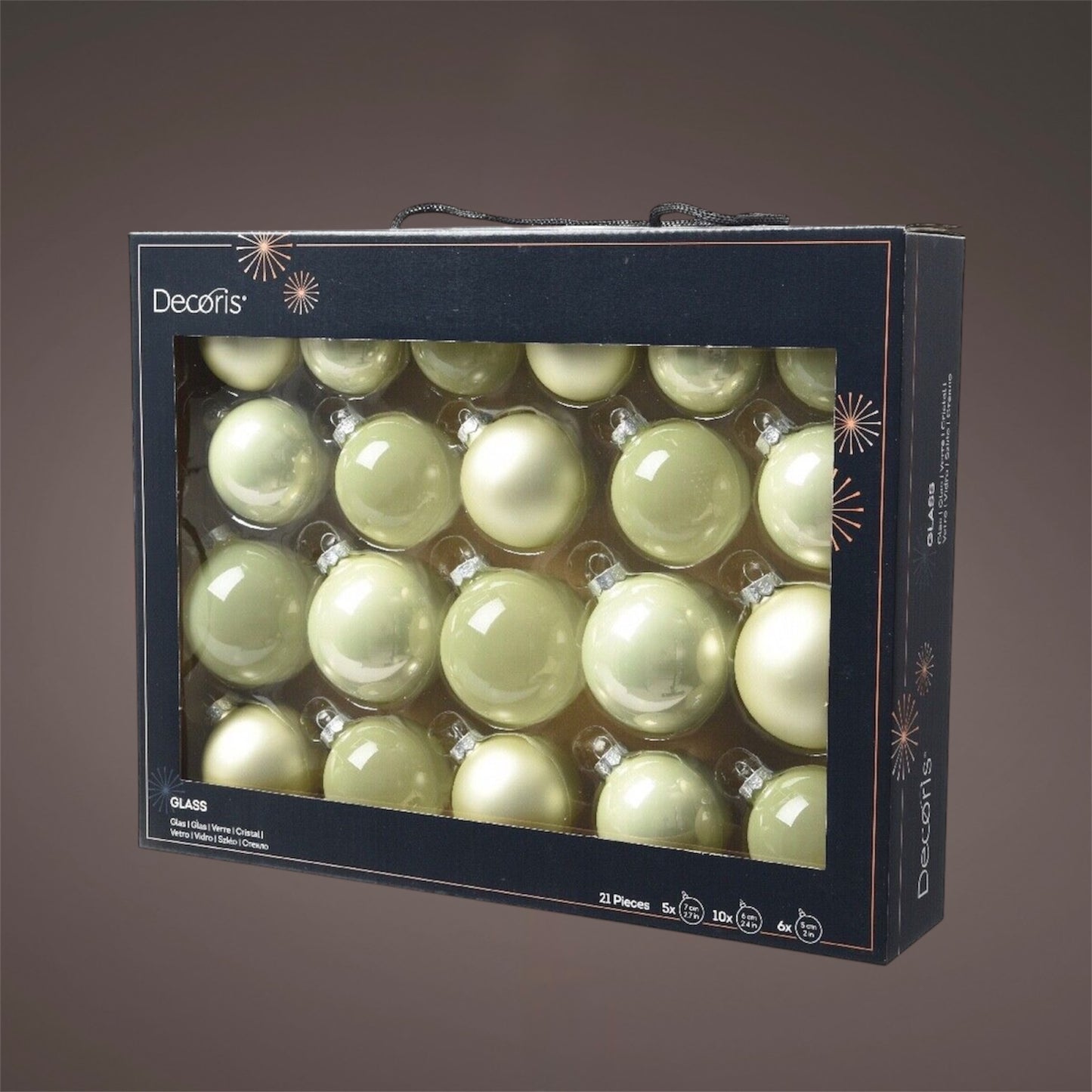 Decoris - Kugelset Mint-Mix 21 Stück 5-7cm