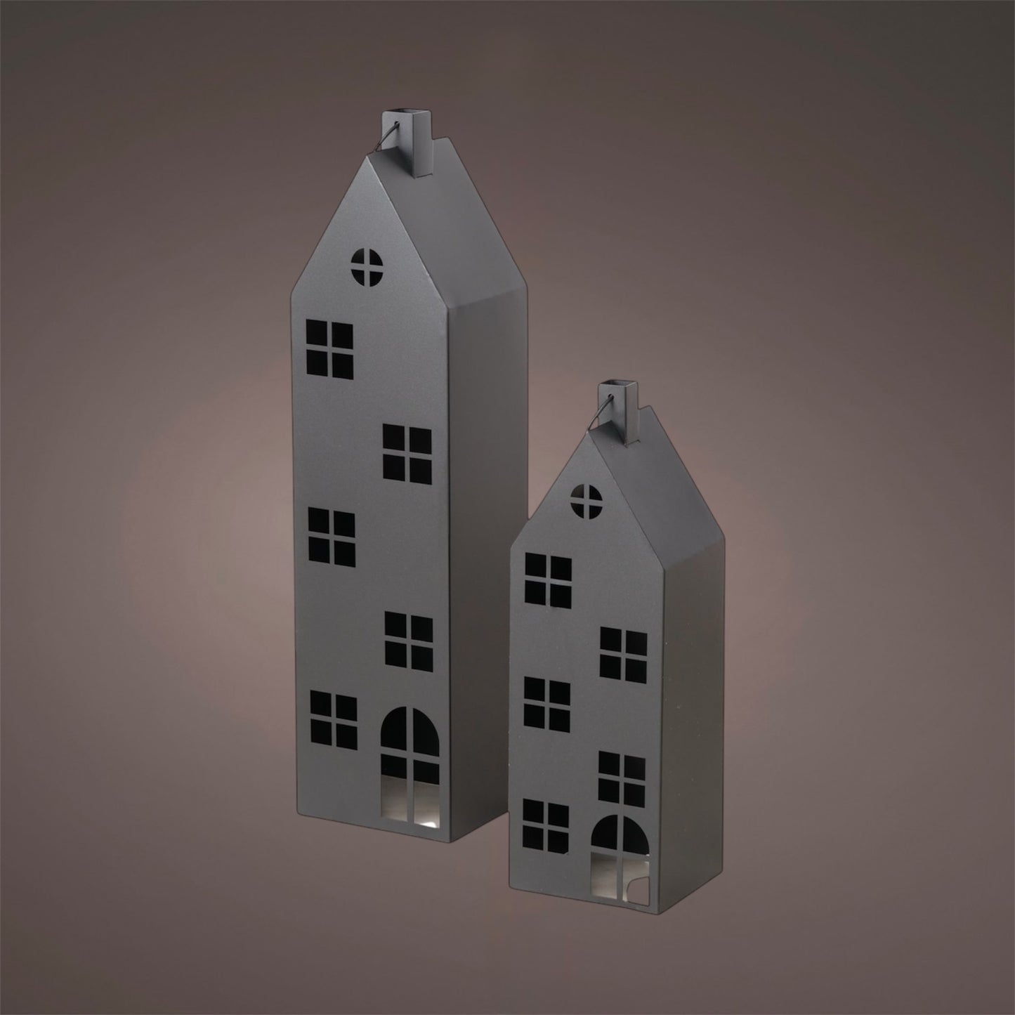 Boltze - Laternen Set "Houses" Metall