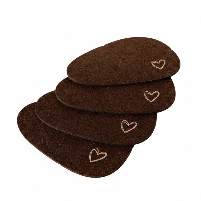 Boltze Home Untersetzer Set aus Filz, braun, 15x11cm