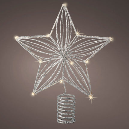 Lumineo - LED Baumspitze "Stern" silber 12 LED 25cm