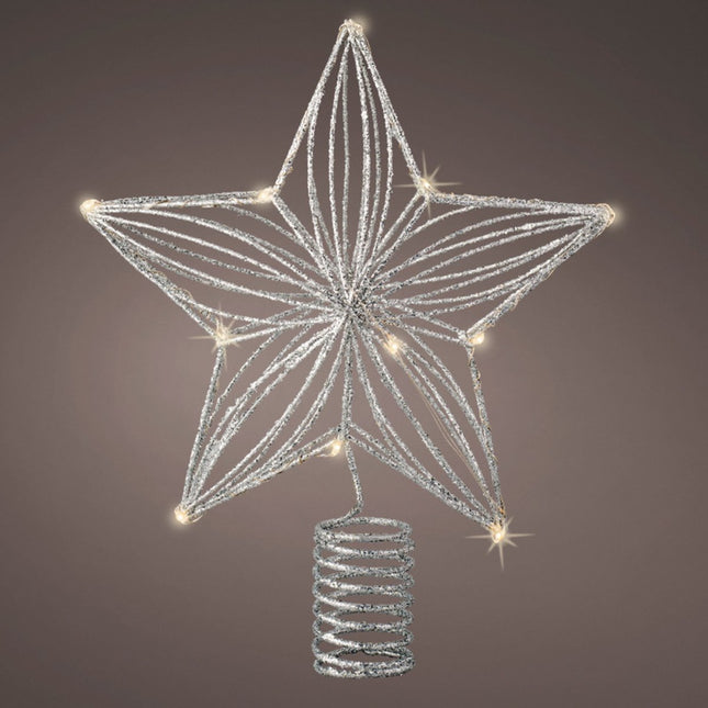 Lumineo - LED Baumspitze "Stern" silber 12 LED 25cm