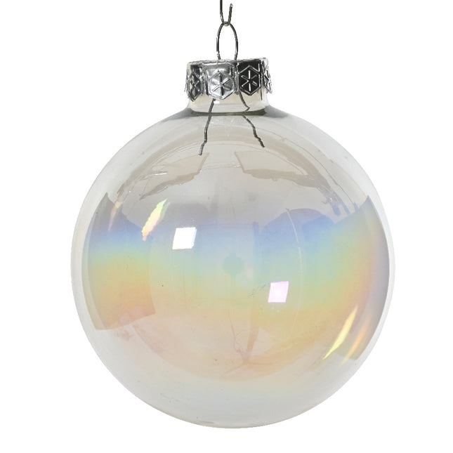 Koopman - Christbaumkugeln Transparent irisierend 8cm 6 Stück