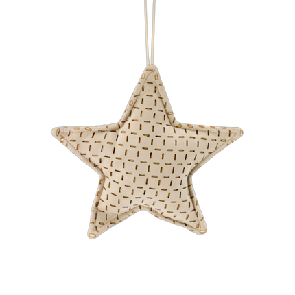 Florissima - Stoff Stern 19cm zum Hängen, beige