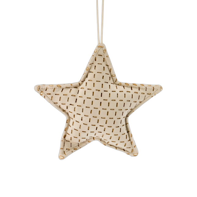 Florissima - Stoff Stern 19cm zum Hängen, beige