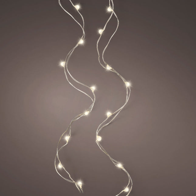 Lumineo - LED Micro Lichterkette 40 LED 1,95m Warmweiß Batteriebetrieb