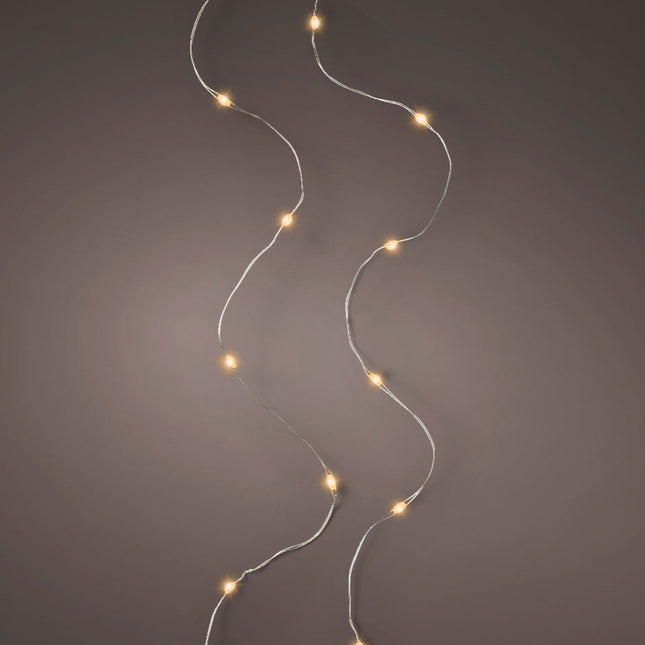 Lumineo - LED Micro Lichterkette 40 LED 1,95m Klassisch Warm Batteriebetrieb