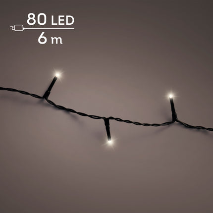 Lumineo - LED Basic Lichterkette 80 LED 6m Warmweiß