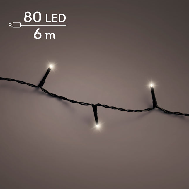 Lumineo - LED Basic Lichterkette 80 LED 6m Warmweiß