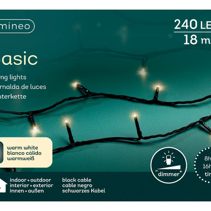 Lumineo - LED Basic Lichterkette 240 LED 18m Warmweiß