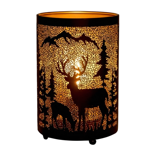 Anna‘s Collection LED Laterne Gold/Schwarz, Batteriebetrieb, warmweiß, 10,5x16cm