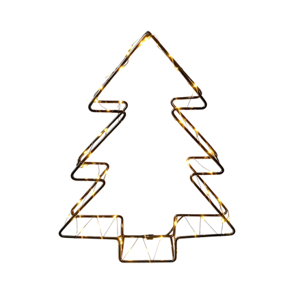 LED-Baum 23x18x4cm, warmweiße LED, Netzbetrieb, zum Stellen oder Hängen, Weihnachtsbeleuchtung