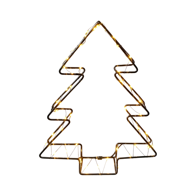 LED-Baum 23x18x4cm, warmweiße LED, Netzbetrieb, zum Stellen oder Hängen, Weihnachtsbeleuchtung