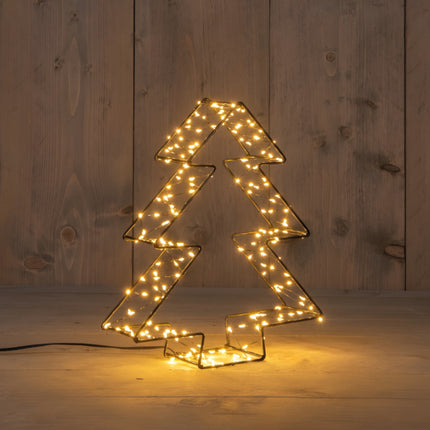 LED-Baum 23x18x4cm, warmweiße LED, Netzbetrieb, zum Stellen oder Hängen, Weihnachtsbeleuchtung