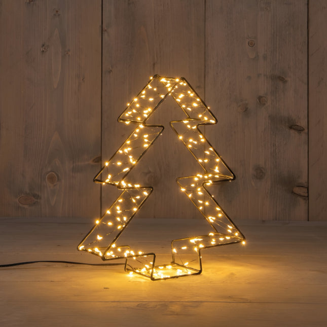 LED-Baum 23x18x4cm, warmweiße LED, Netzbetrieb, zum Stellen oder Hängen, Weihnachtsbeleuchtung