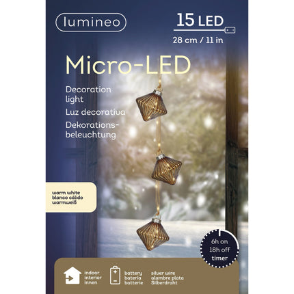 Lumineo - LED Lichterkette "Ornament" braun/gold