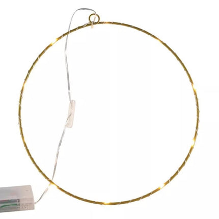 Svenska Living - LED Kranz "Circle" 25cm gold Batteriebetrieb
