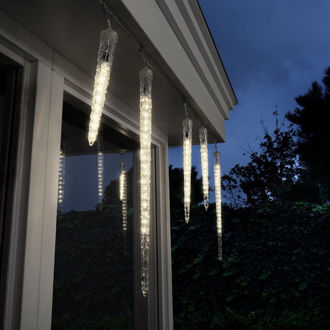 Lumineo - LED Eiszapfen Lichterkette Icicle Beleuchtung 76 LED 250cm