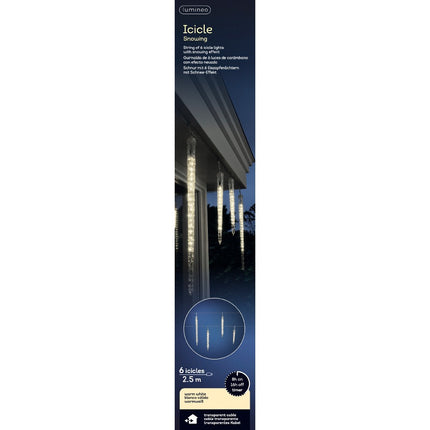 Lumineo - LED Eiszapfen Lichterkette Icicle Beleuchtung 76 LED 250cm