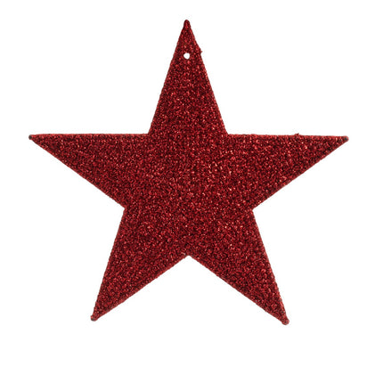 Decoris - Christbaum Ornament Baum / Stern Glitzer 10,5cm Dunkelrot