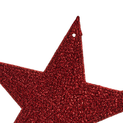 Decoris - Christbaum Ornament Baum / Stern Glitzer 10,5cm Dunkelrot