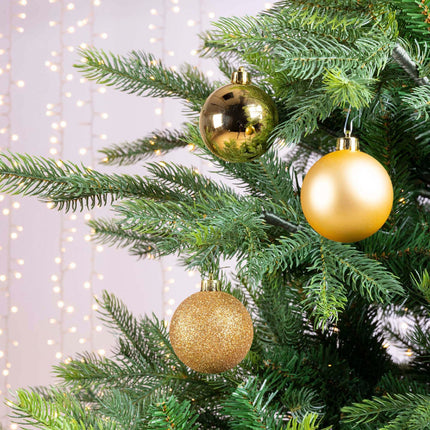 Decoris - Christbaumkugeln Bruchfest 6cm Gold-Mix 10 Stück