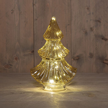Anna's Collection - LED Baum Glas Gelb 24cm