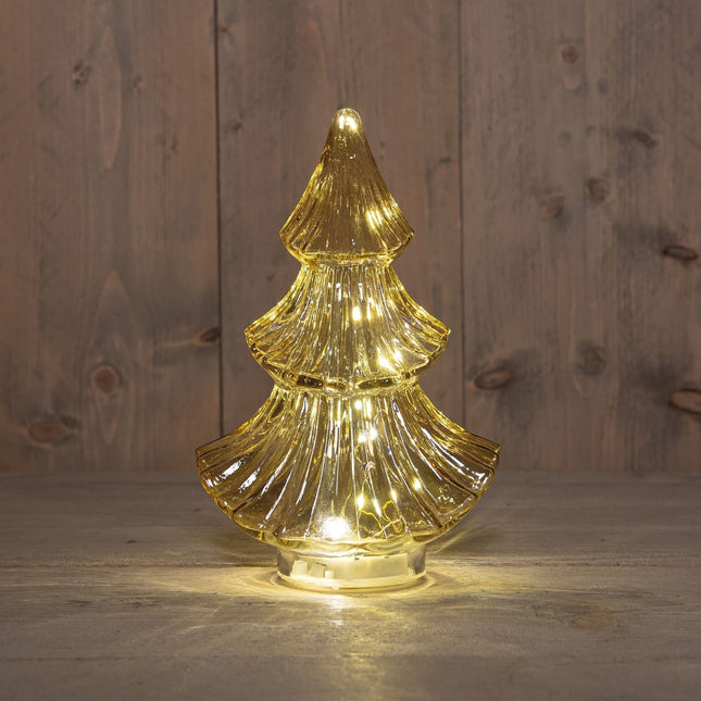 Anna's Collection - LED Baum Glas Gelb 24cm