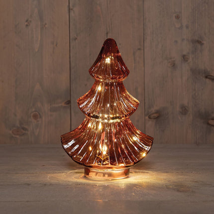 Anna's Collection - LED Baum Glas Rot 24cm