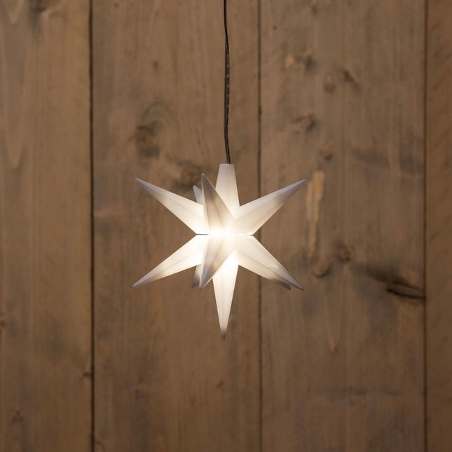 Anna's Collection - LED 3D Stern 12cm Timer Batteriebetrieb Weiß