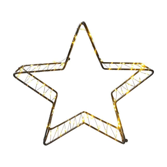 LED-Stern 20x20x4cm, warmweiße LED, Netzbetrieb, zum Stellen oder Hängen, Weihnachtsbeleuchtung