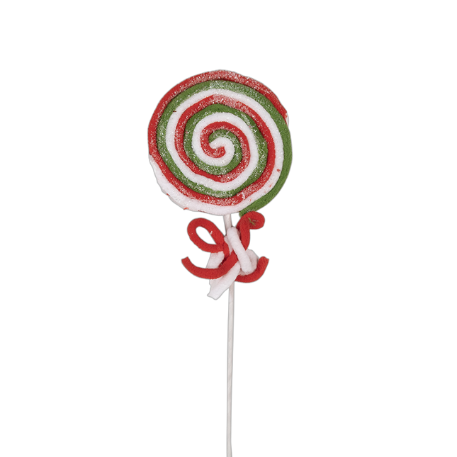 Clayre & Eef - Dekostecker Lollipop 41cm mit Glitzer grün