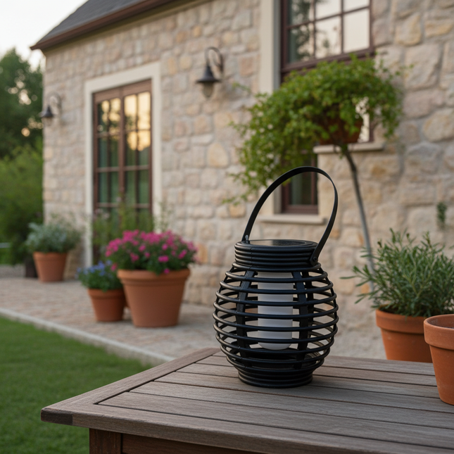 Anna's Collection - LED Solarlaterne mit Flammeneffekt