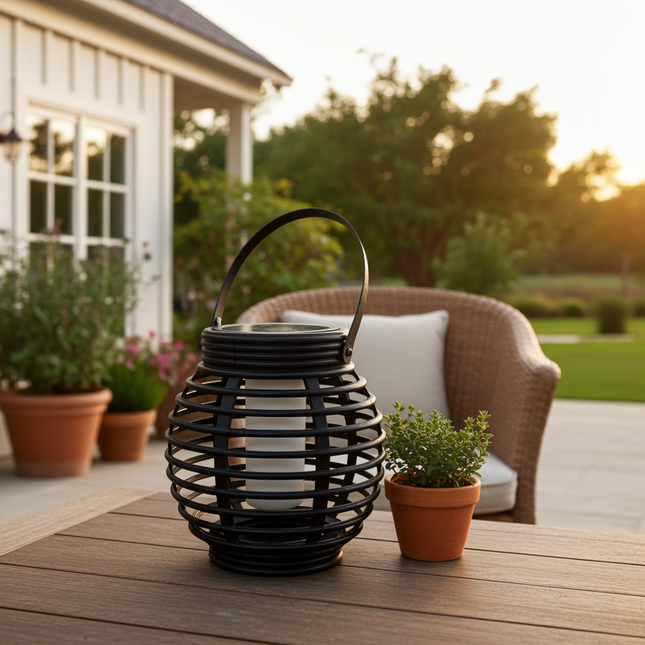 Anna's Collection - LED Solarlaterne mit Flammeneffekt