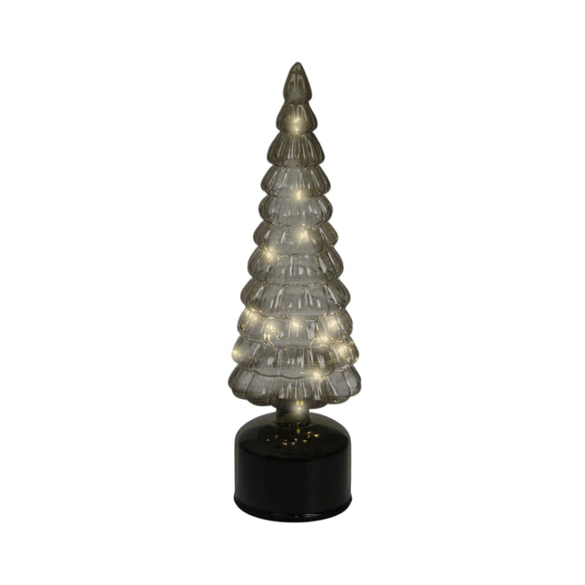 Lumineo - LED Tannebaum Ornament (rotierend) aus Glas 34cm