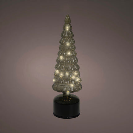 Lumineo - LED Tannebaum Ornament (rotierend) aus Glas 34cm