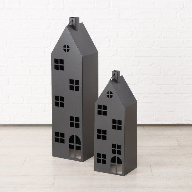 Boltze - Laternen Set "Houses" Metall schwarz