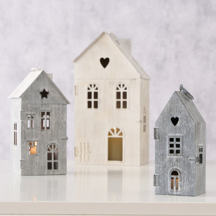 Boltze - Laternen Set "Houses" Metall