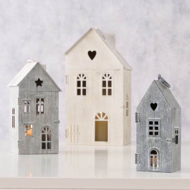 Boltze - Laternen Set "Houses" Metall
