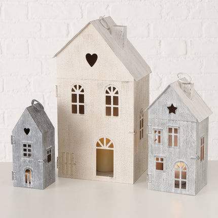 Boltze - Laternen Set "Houses" Metall