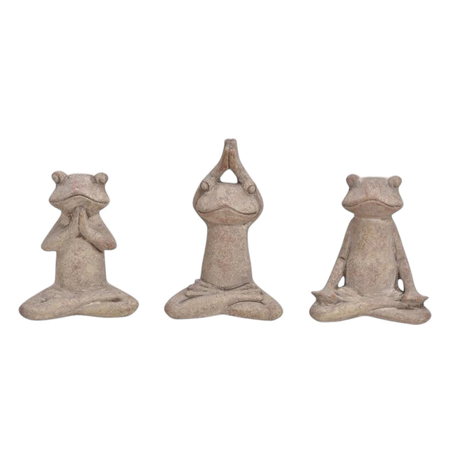 Yoga Frosch aus Zement