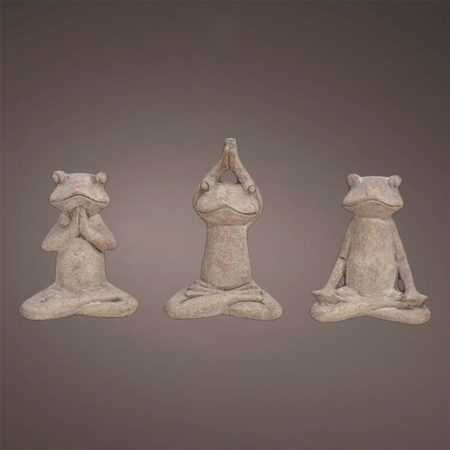 Yoga Frosch aus Zement