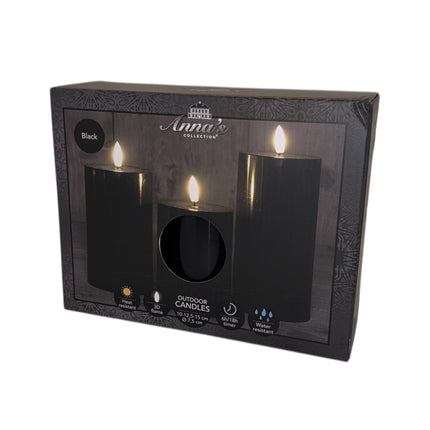Anna's Collection - LED Outdoor Kerzen 3er Set